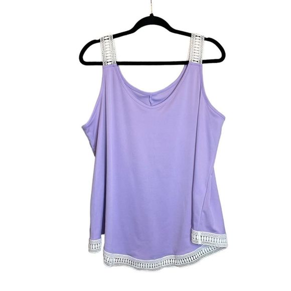 SHEIN Tops 5 For 25shein Curve Lavender Embroidered Lace Tank Top